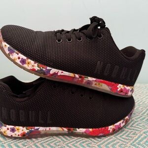 NOBULL Black and Red Floral Athletic Shoes